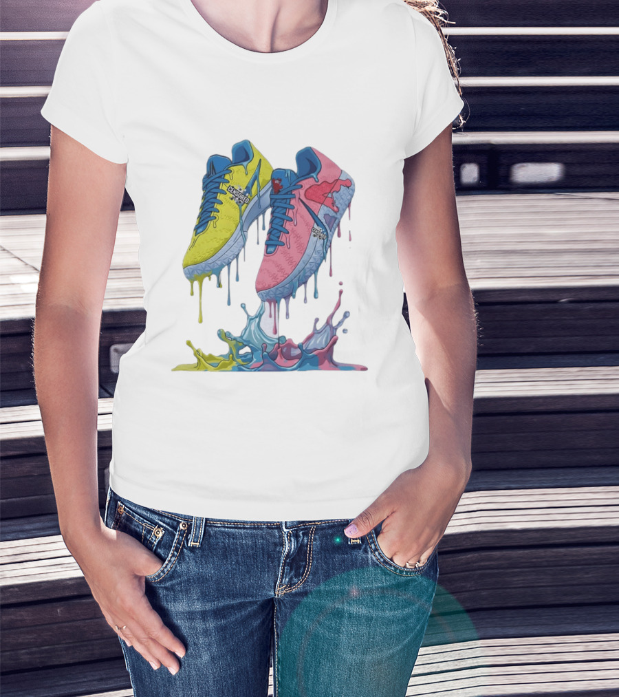 Dripping Paint Sneakers Censored T-Shirt