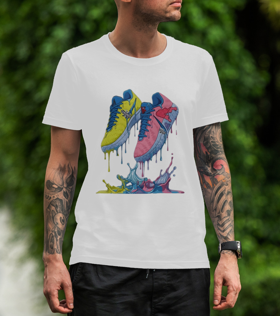 Dripping Paint Sneakers Censored T-Shirt