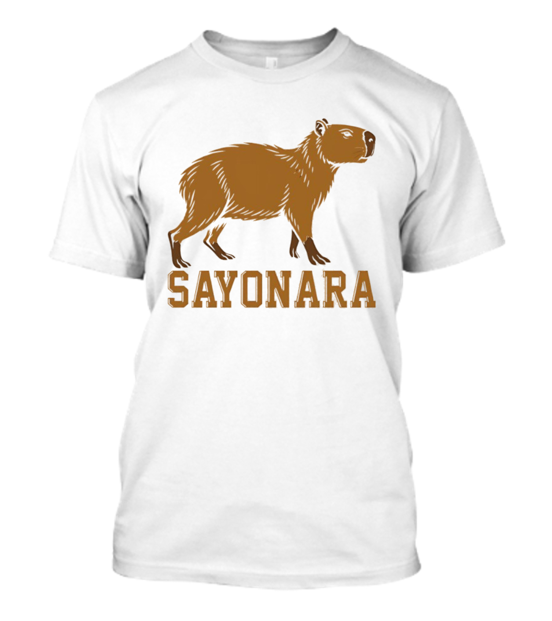Sayonara Capybara Brown Rodent Farewell T-Shirt