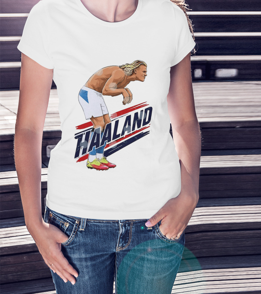 Erling Haaland Celebration Pose With Norway T-Shirt