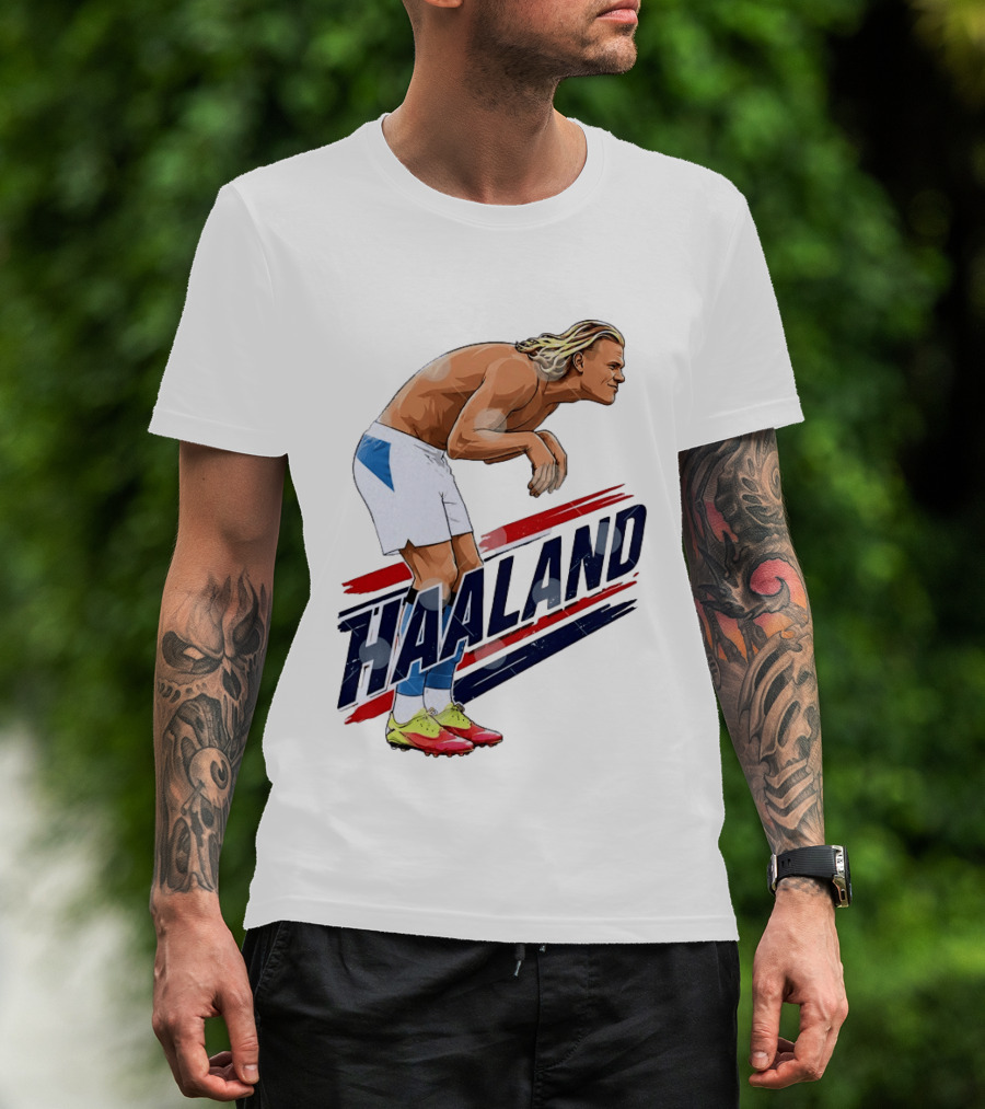 Erling Haaland Celebration Pose With Norway T-Shirt