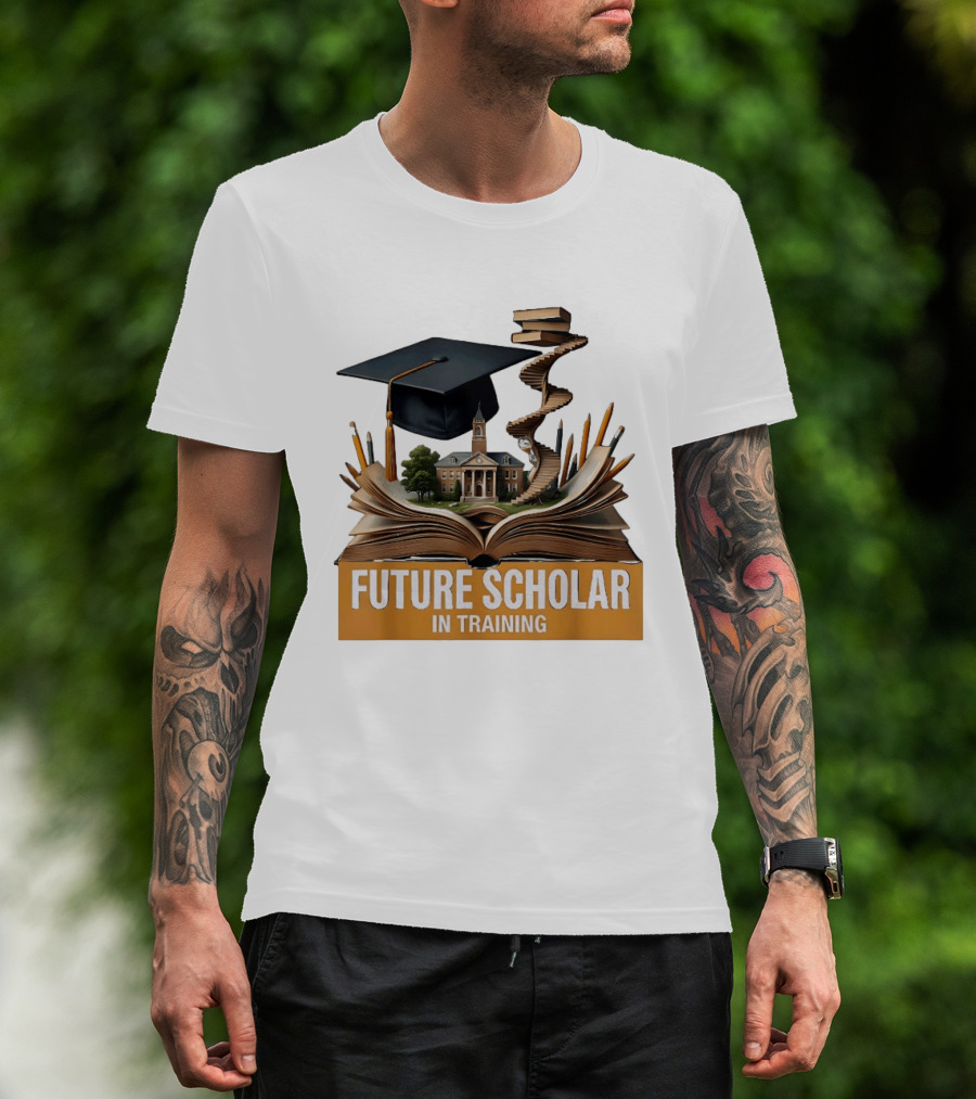 Future Scholar In Training Graduation Cap Books Spiral Notebook T-Shirt