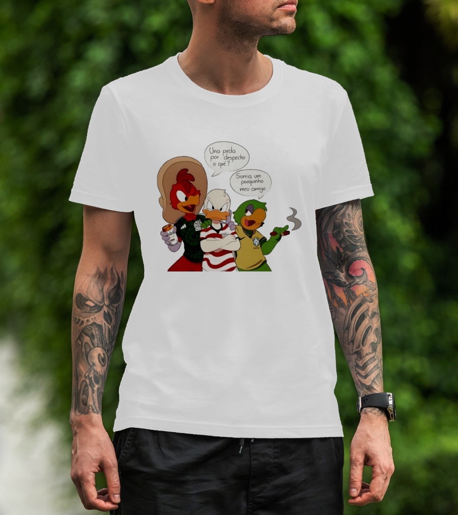 The Three Caballeros Panchito Pistoles Donald Duck José Carioca México USA Brazil Jerseys Soccer Fan Collection T-Shirt