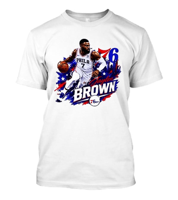 Philadelphia 76ers Jaylen Brown 76 Number 7 Phila Basketball T-Shirt