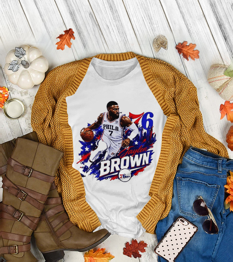 Philadelphia 76ers Jaylen Brown 76 Number 7 Phila Basketball T-Shirt