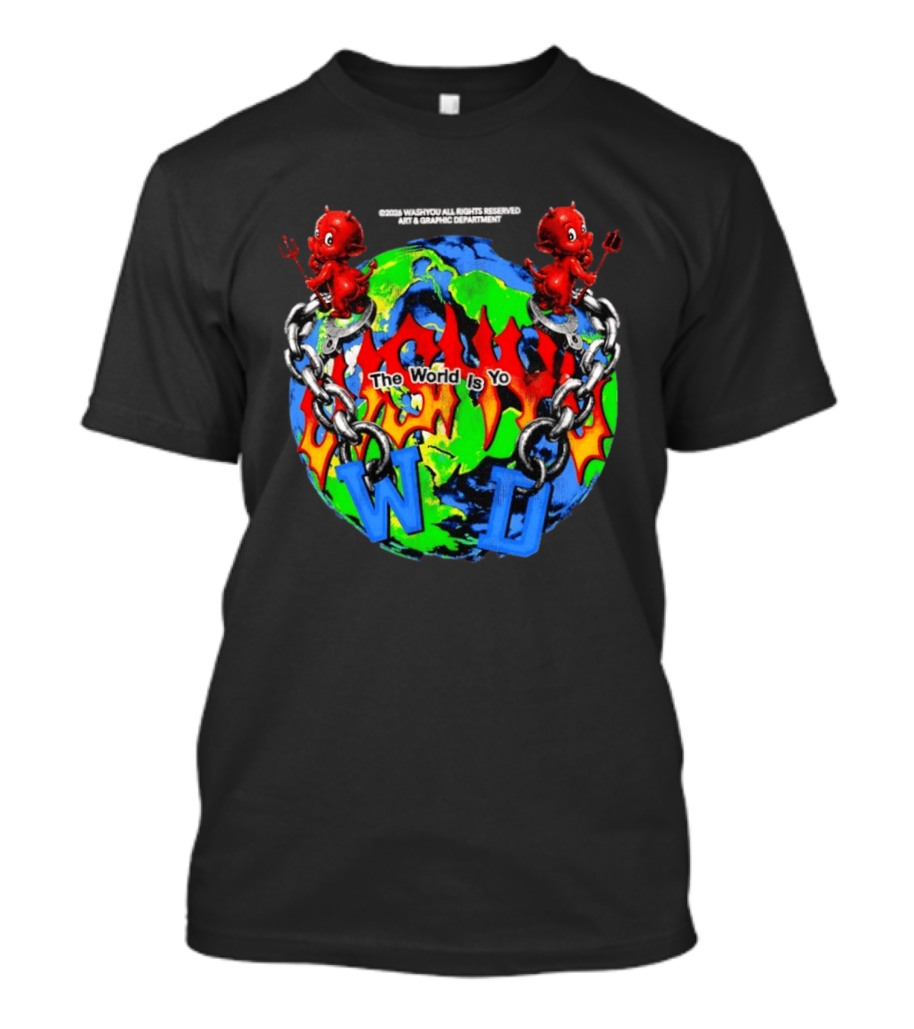 Washyou Devil Chain World Is Yours WJ Planet Flames T-Shirt