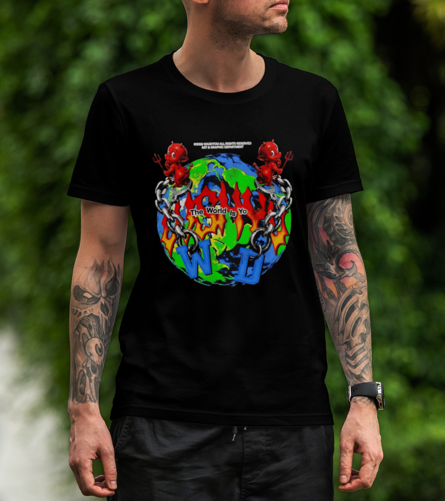 Washyou Devil Chain World Is Yours WJ Planet Flames T-Shirt