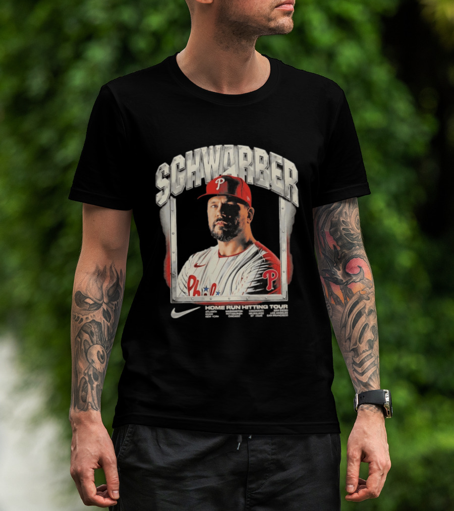 Philadelphia Phillies Kyle Schwarber Home Run Hitting Tour 2026 Nike Baseball T-Shirt