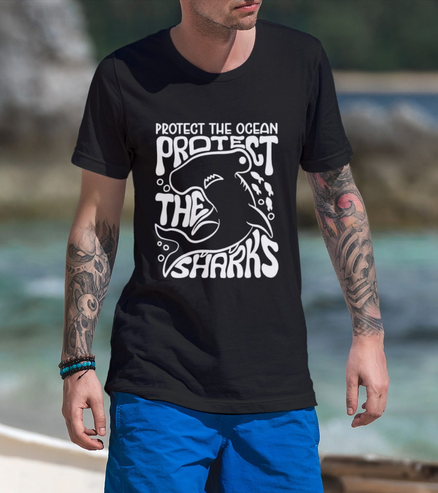 Protect The Ocean Protect The Sharks Hammerhead Shark Advocacy T-Shirt