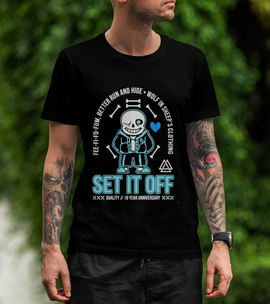 Set It Off Duality 10 Year Anniversary Undertale Sans Wolf In Sheep's Clothing T-Shirt