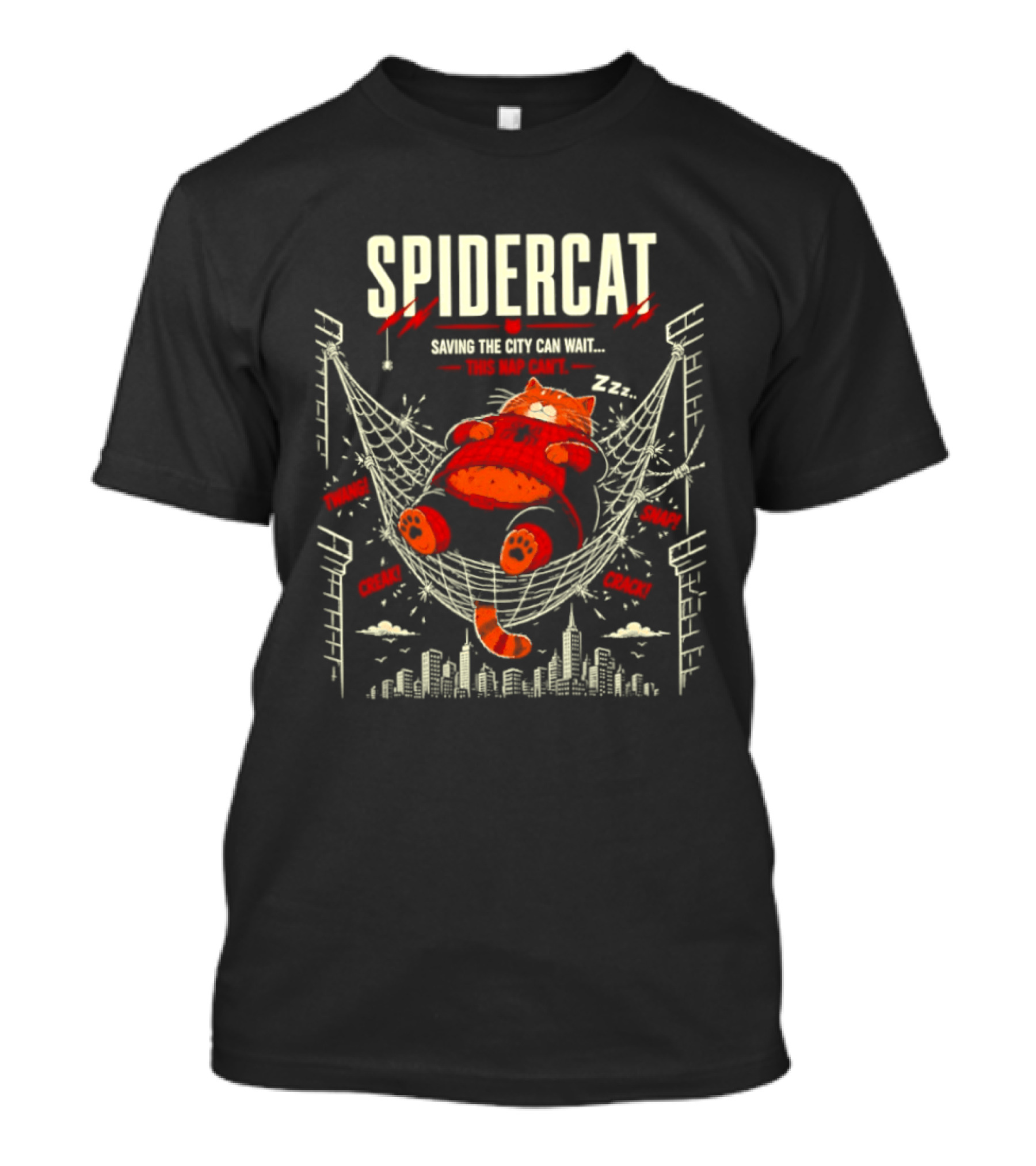 Spidercat Saving The City Can Wait This Nap Can T-Shirt