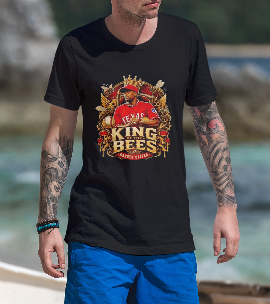 Texas Rangers Darren Oliver King Of The Bees Baseball Legends T-Shirt