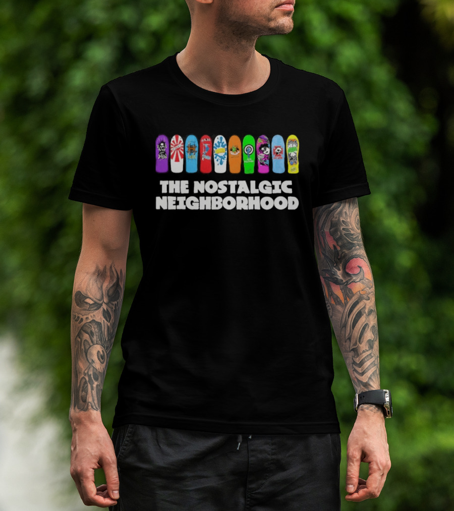 The Nostalgic Neighborhood Collection Skateboard Decks 90s T-Shirt