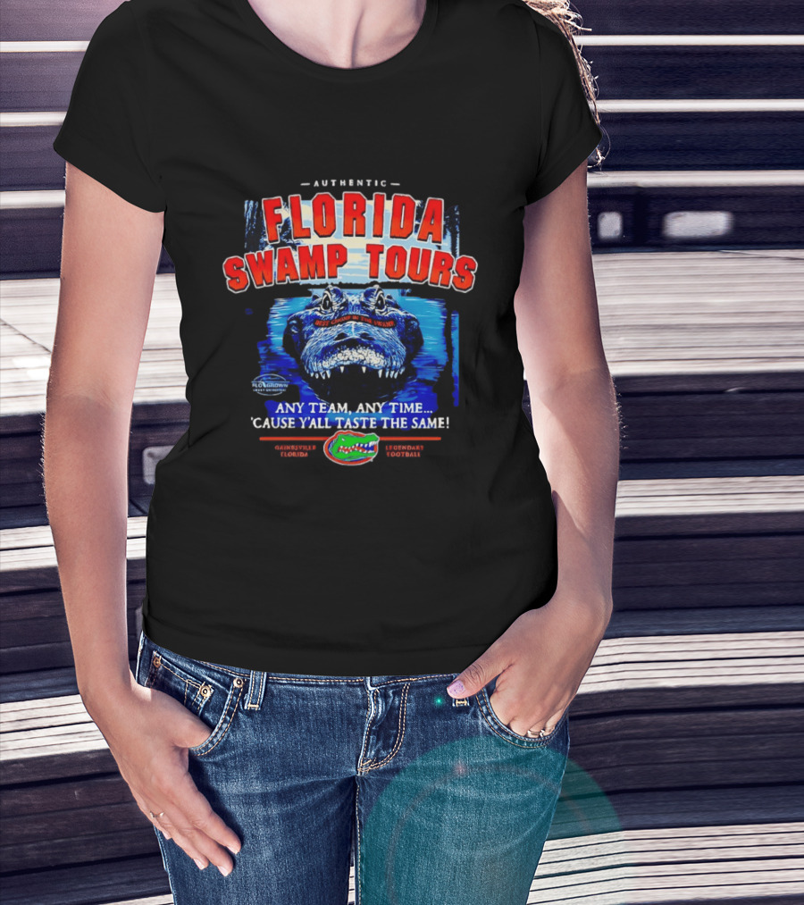 Authentic Florida Swamp Tours Alligator Gainesville Football T-Shirt