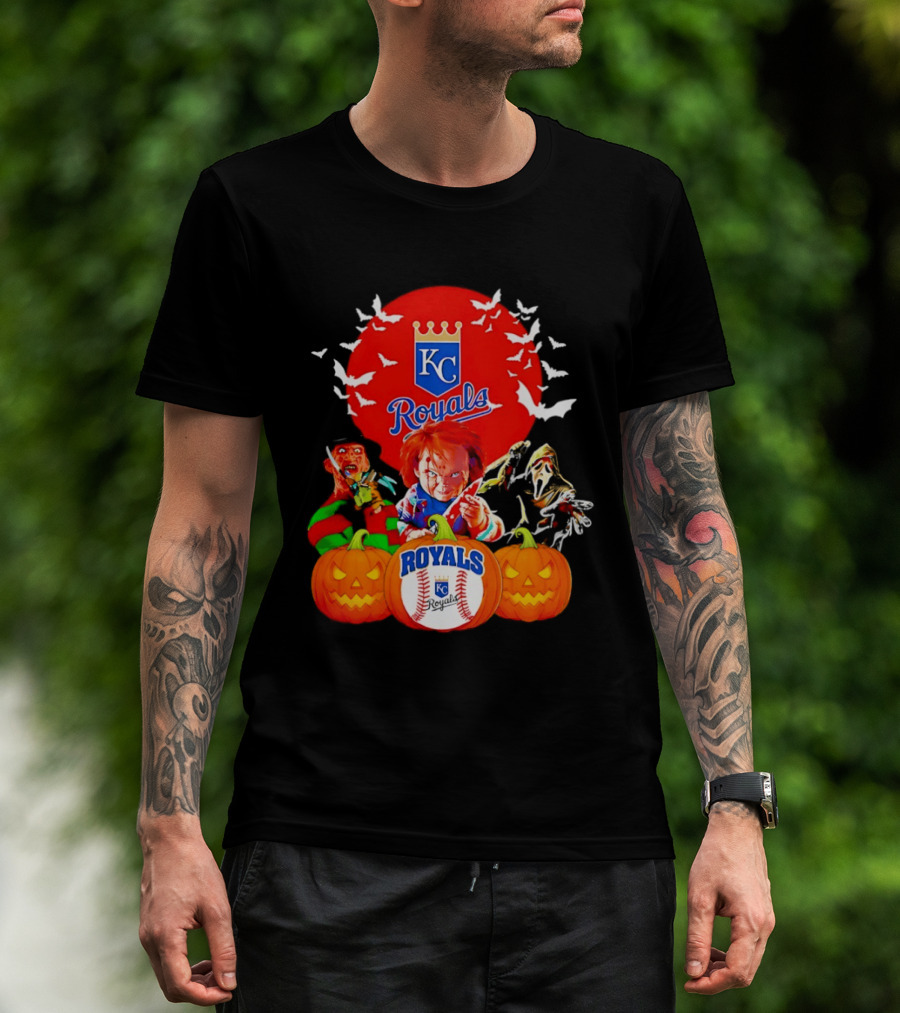 Kansas City Royals Halloween Freddy Krueger Chucky Ghostface T-Shirt
