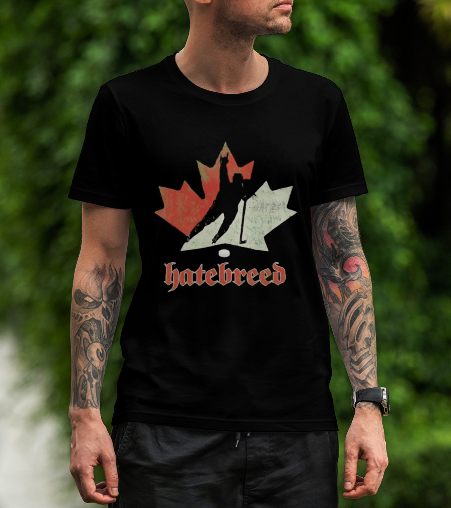 Maple Leaf Hockey Player Hatebreed T-Shirt