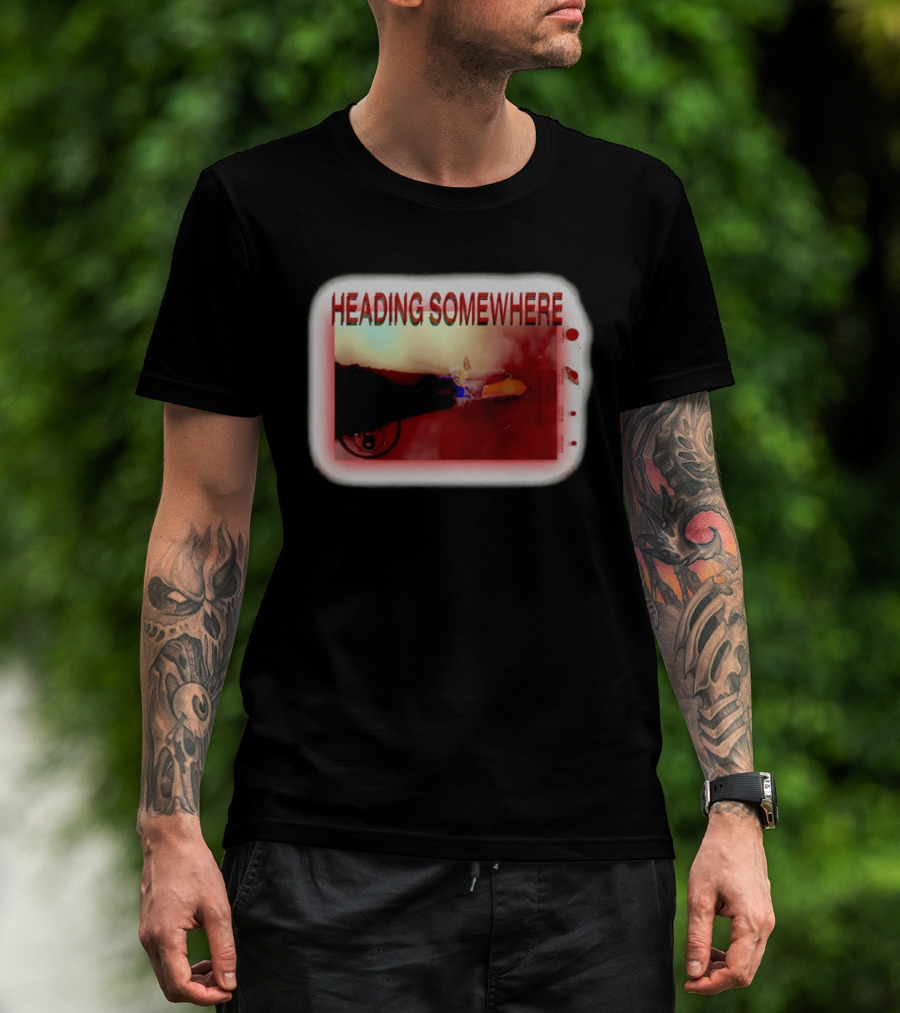 Heading Somewhere Motorcycle Journey Vintage Road Trip T-Shirt