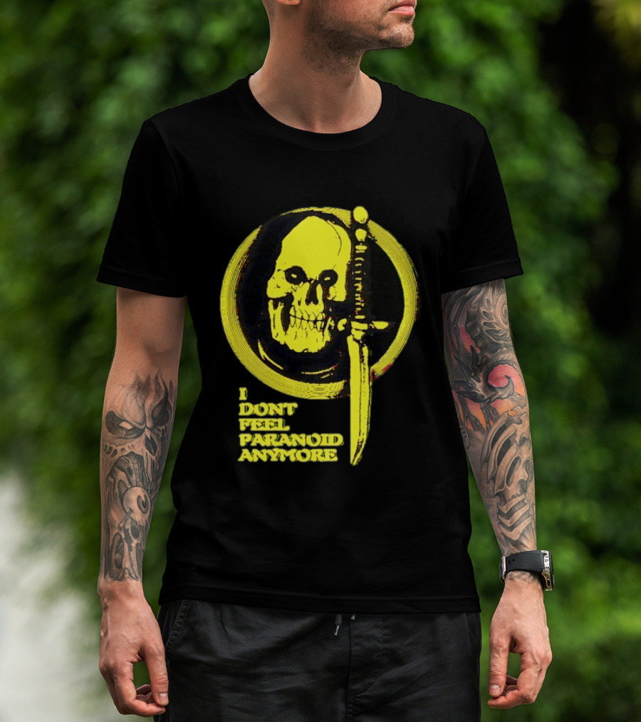 I Don't Feel Paranoid Anymore Skull Dagger Retro Horror Vibe T-Shirt