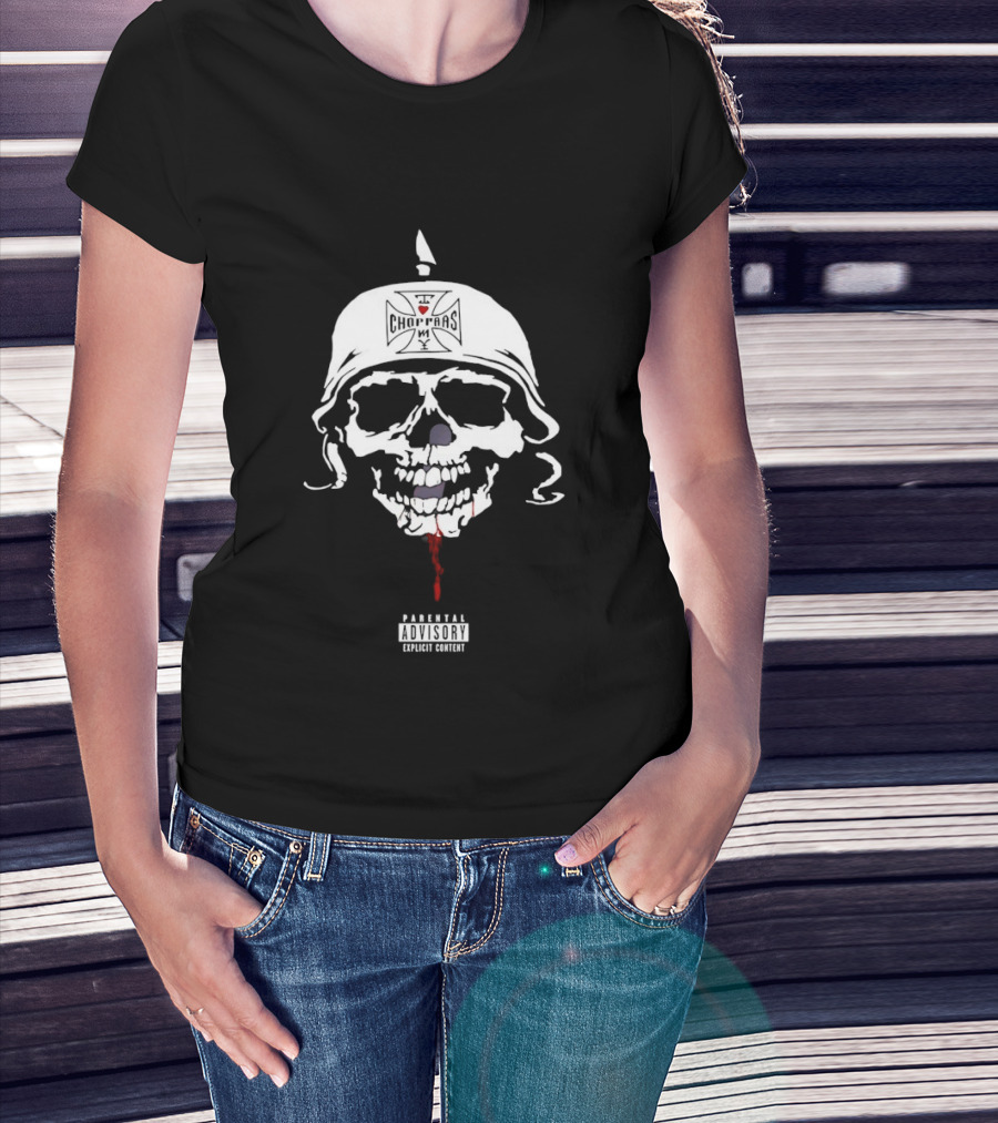 Parental Advisory I Love Choppas NY Skull Helmet T-Shirt