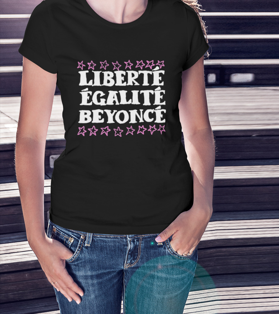 Liberté Égalité Beyoncé Pink Star Borders French Revolution Twist T-Shirt