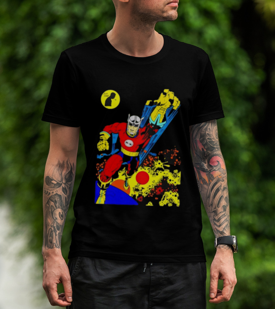 Jack Kirby Galactic Superhero Comic Book Dynamic Action T-Shirt