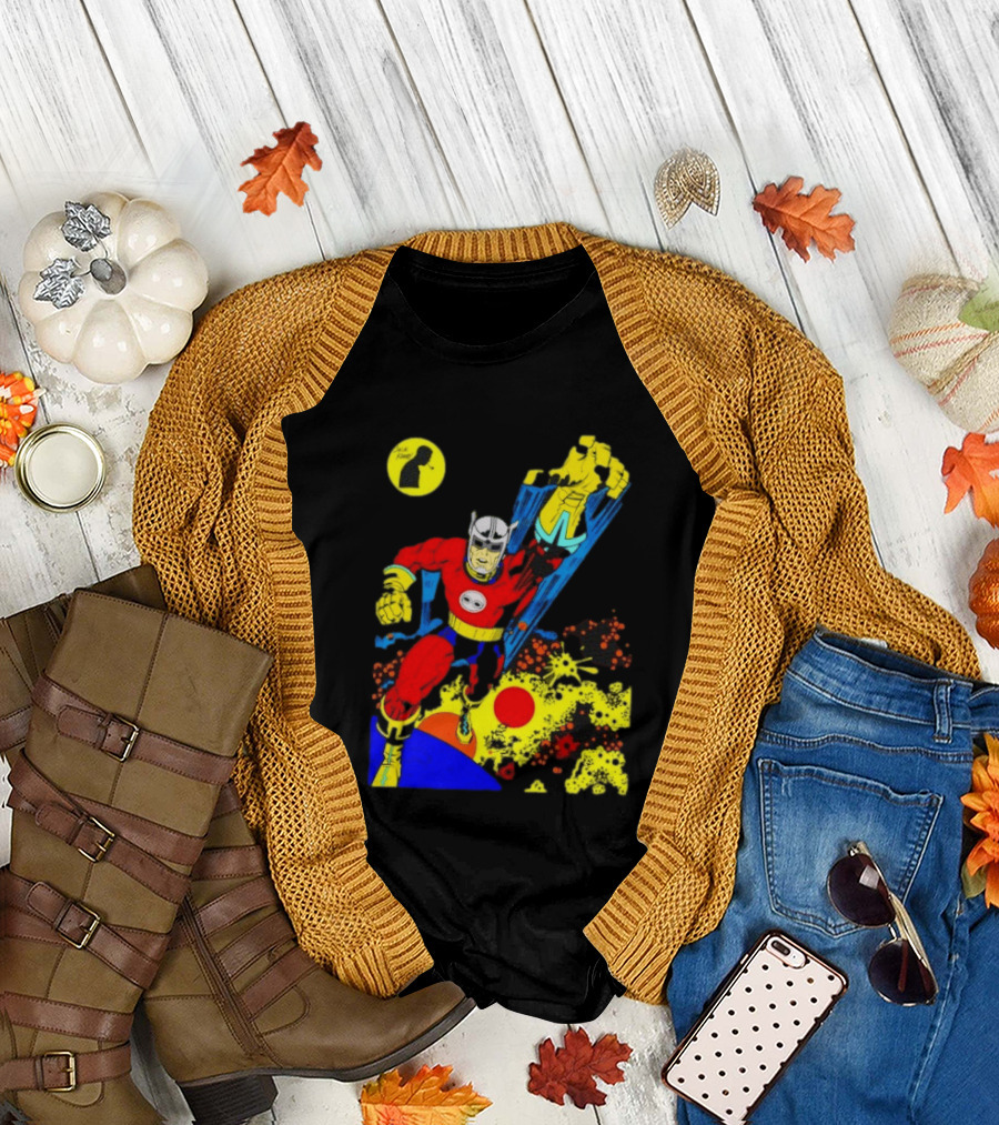 Jack Kirby Galactic Superhero Comic Book Dynamic Action T-Shirt
