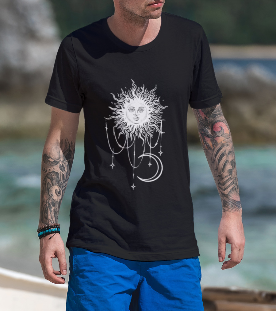 Boho Sun And Moon Celestial Astrology Mystical T-Shirt