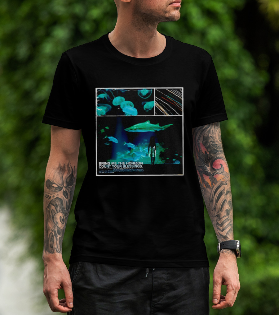 Bring Me The Horizon Count Your Blessings Aquarium Sharks And Jellyfish T-Shirt
