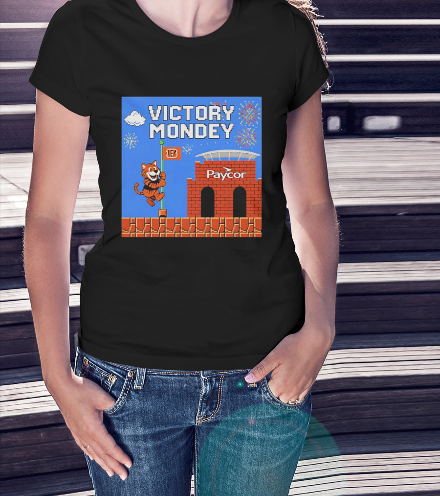 Cincinnati Bengals Victory Mondey Pixel Art Tiger Paycor Stadium Celebration T-Shirt