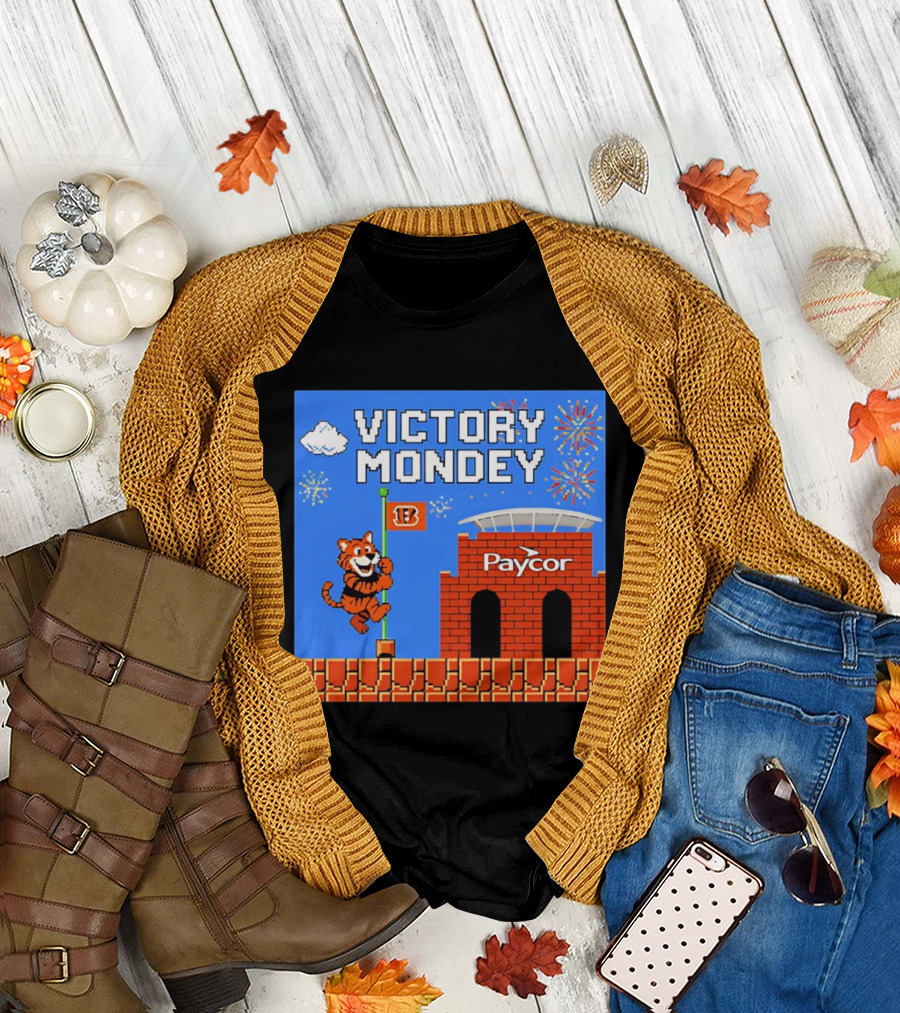 Cincinnati Bengals Victory Mondey Pixel Art Tiger Paycor Stadium Celebration T-Shirt
