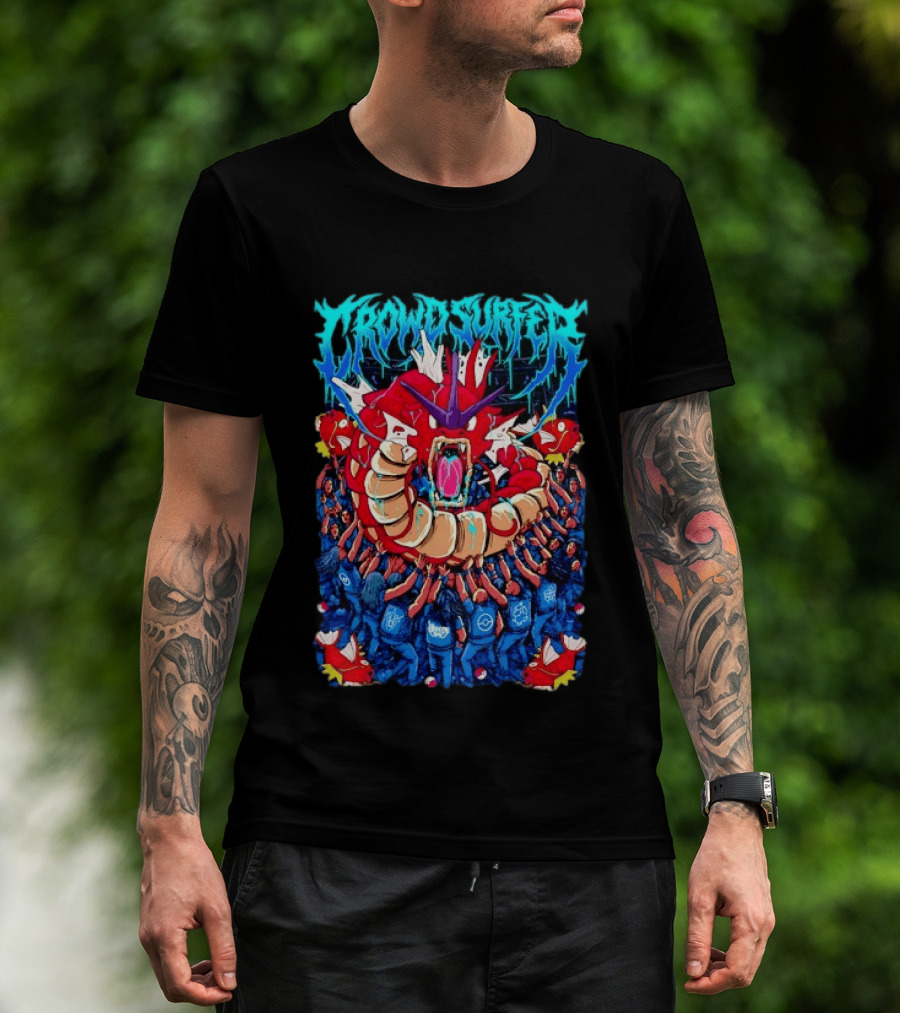 Crowd Surfer Gyarados Magikarp Pokémon Fan Art Concert Scene T-Shirt