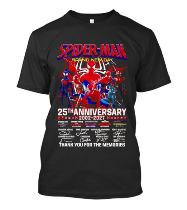 Spider Man Brand New Day 25th Anniversary 2002 2027 Thank You For The Memories T-Shirt