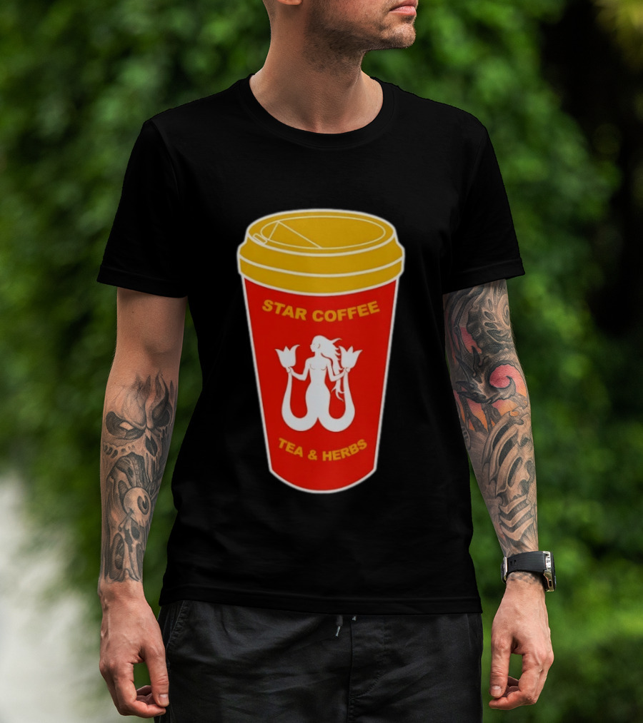 Star Coffee Tea & Herbs Mermaid Cup T-Shirt