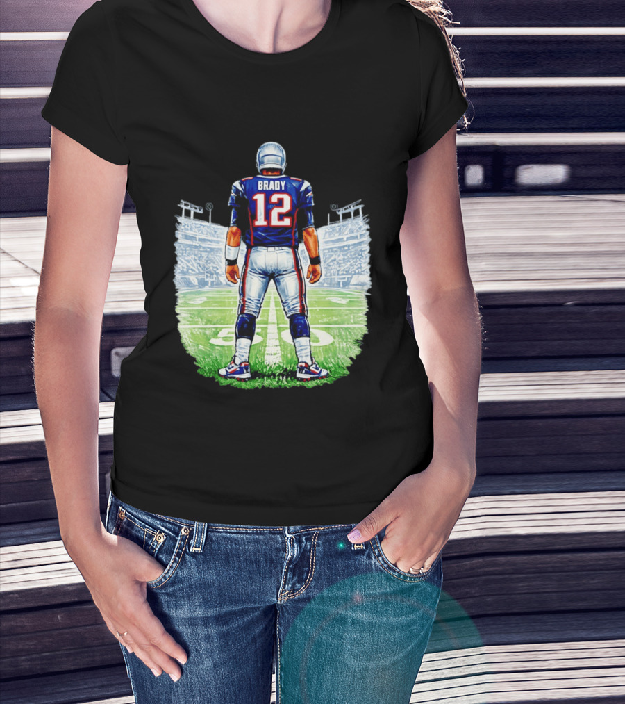 Brady 12 New England Patriots Football Stadium Back View T-Shirt