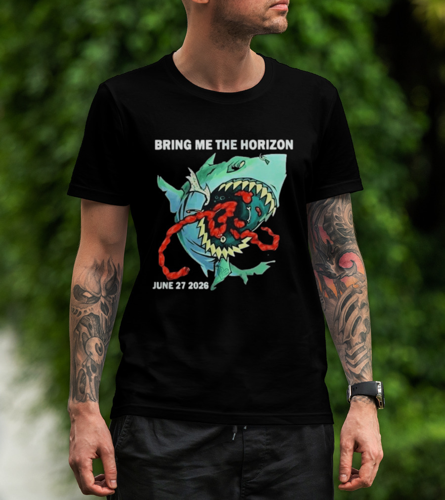 Bring Me The Horizon June 27 2026 Shark Graphic Copenhell Festival European Summer Shows T-Shirt