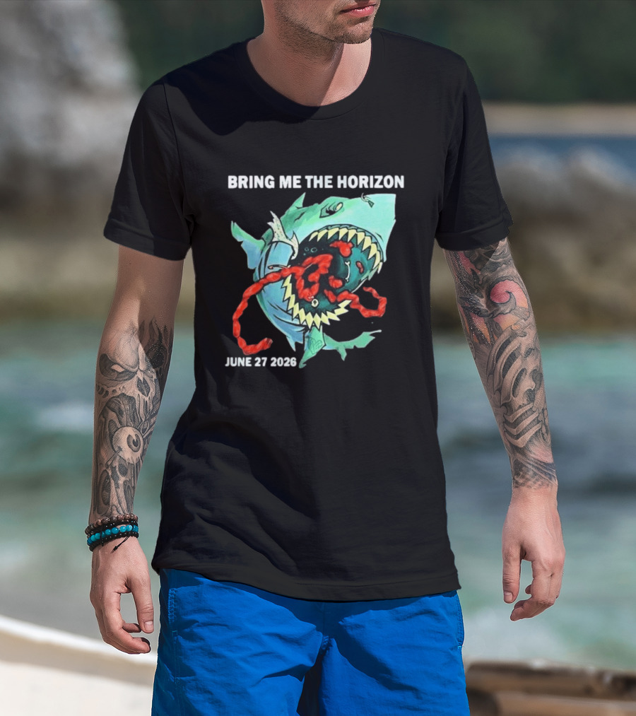Bring Me The Horizon June 27 2026 Shark Graphic Copenhell Festival European Summer Shows T-Shirt