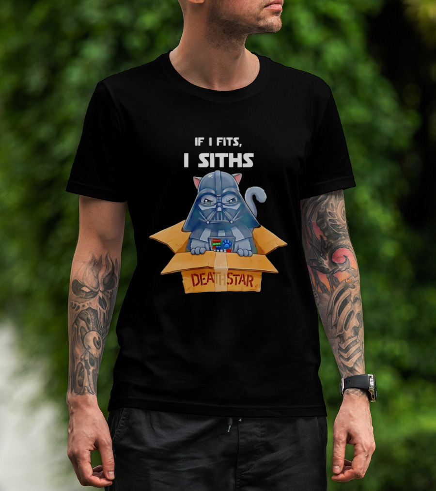 If I Fits I Siths Darth Vader Cat In Death Star Box T-Shirt