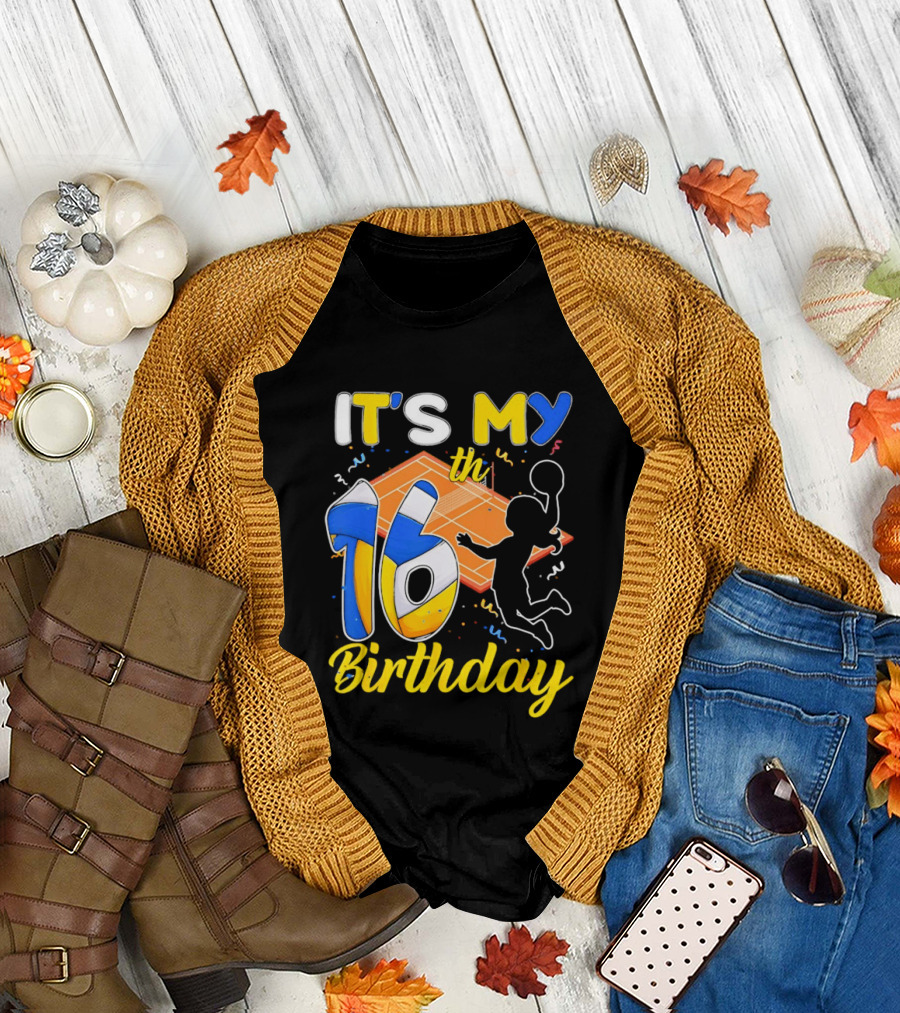 It's My 16th Birthday Volleyball Court T-Shirt