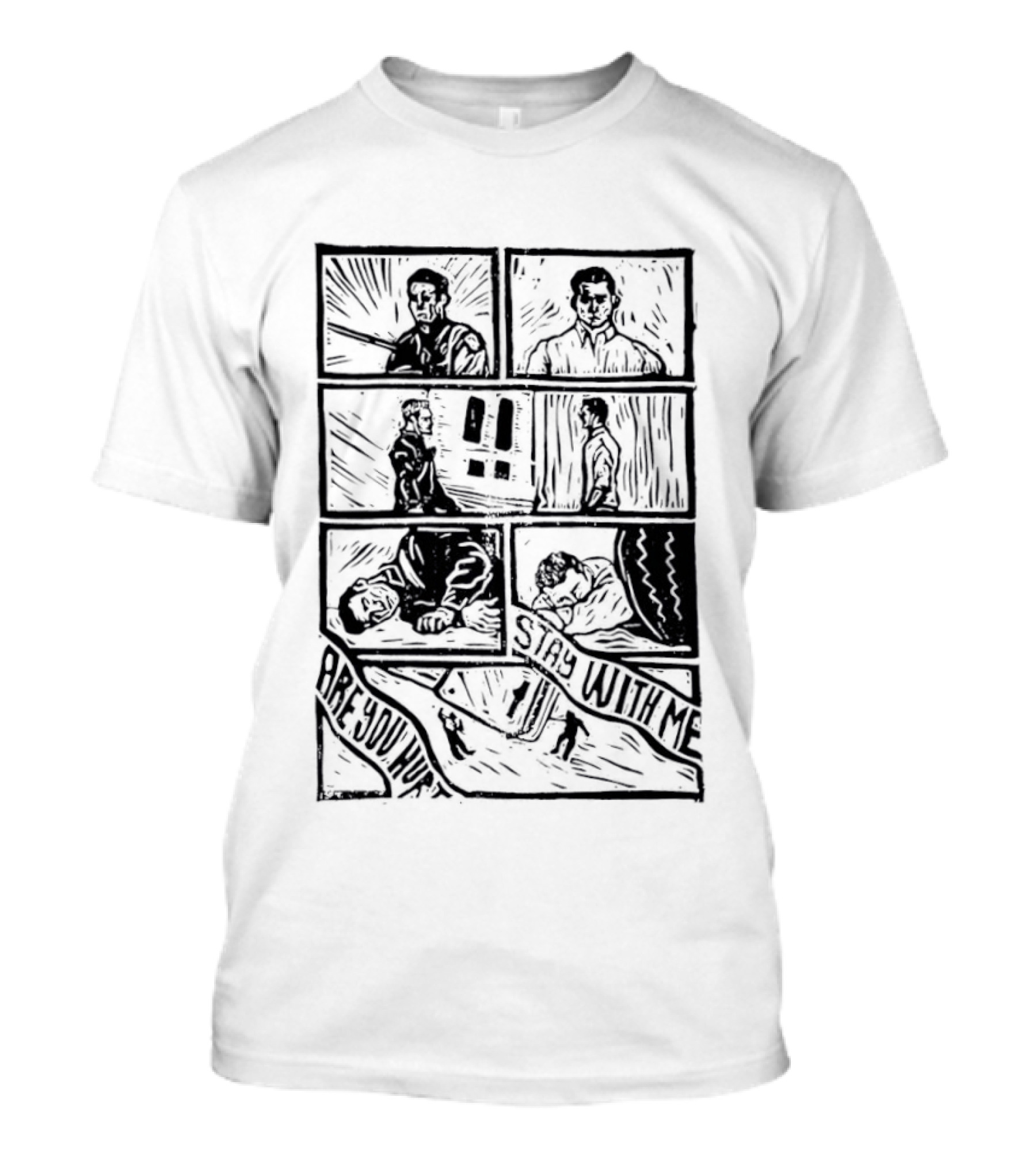 Are You Hurt Stay With Me Comic Panel Sequence T-Shirt