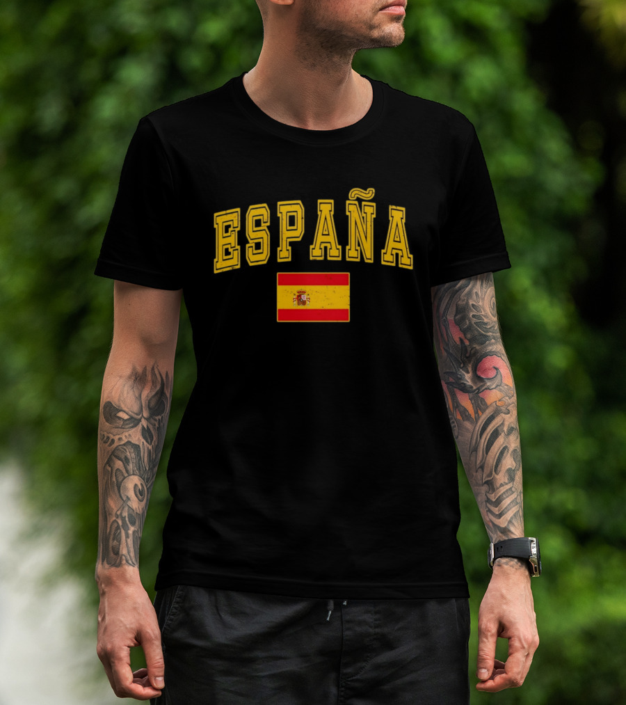 España Text With Spain Flag T-Shirt
