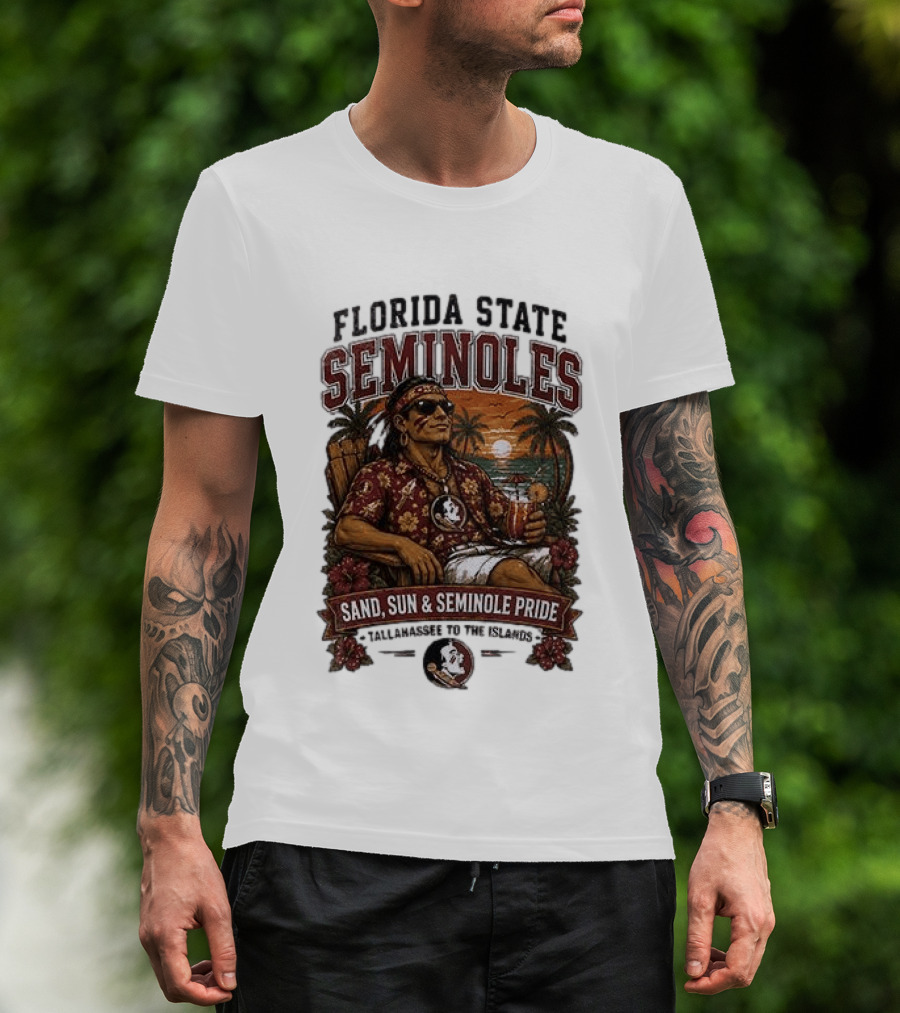 Florida State Seminoles Sand Sun Seminole Pride Tallahassee To The Islands T-Shirt