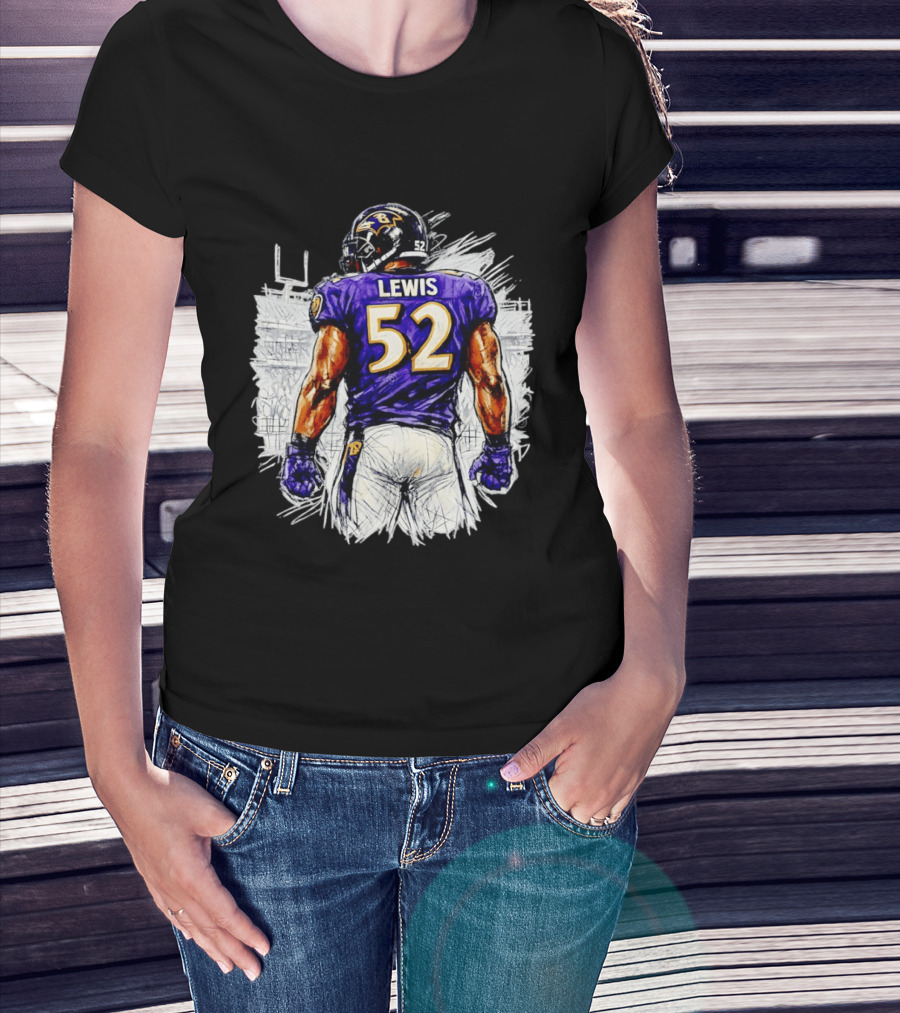 Ray Lewis Baltimore Ravens 52 Lewis Football Legendary Linebacker Ravens NFL Team T-Shirt
