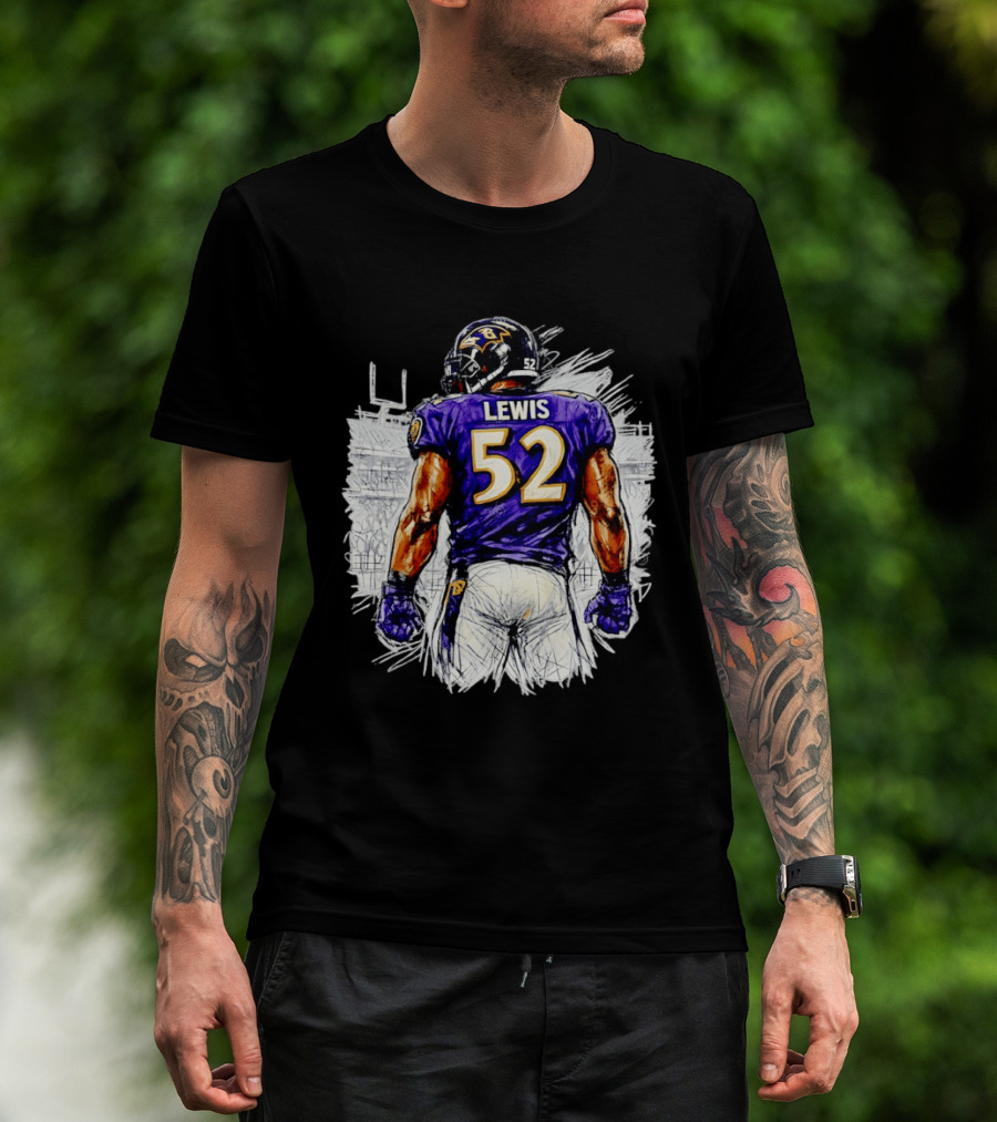 Ray Lewis Baltimore Ravens 52 Lewis Football Legendary Linebacker Ravens NFL Team T-Shirt