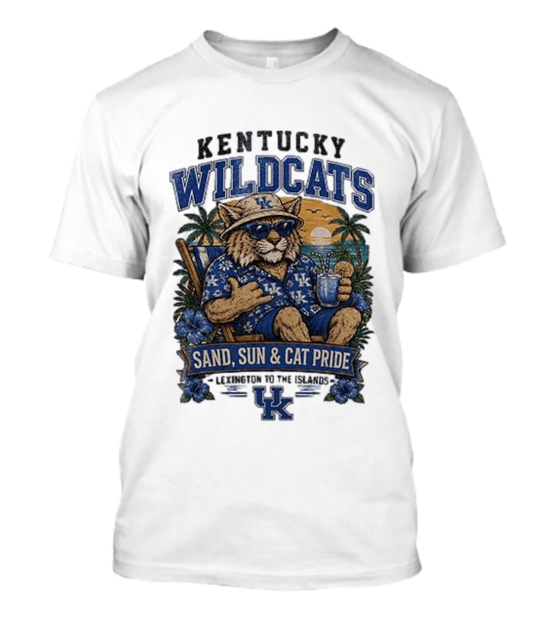 Kentucky Wildcats Sand Sun Cat Pride Paradise Lexington To The Islands T-Shirt