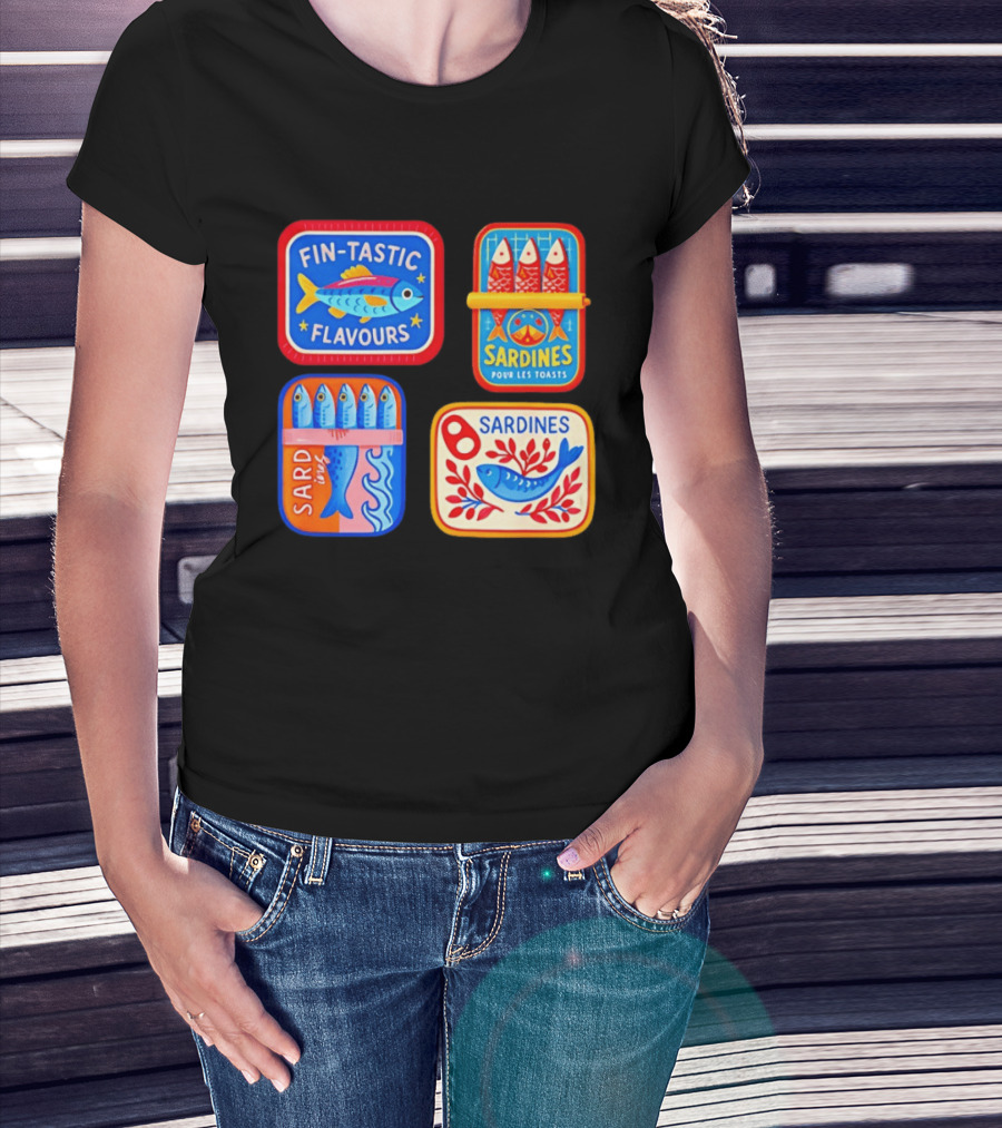 Fin Tastic Flavours Sardines Pour Les Toasts Sardines Sard Under The Sea T-Shirt
