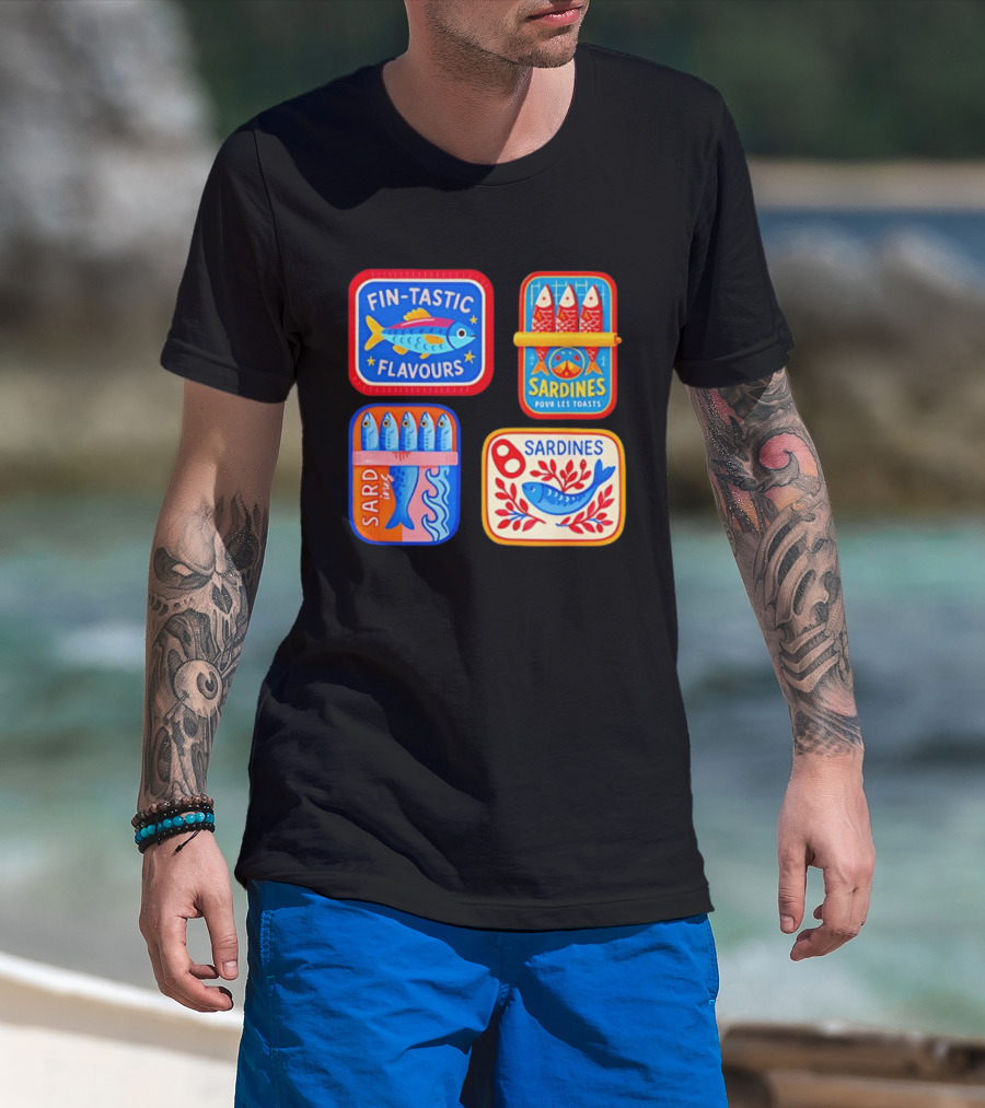 Fin Tastic Flavours Sardines Pour Les Toasts Sardines Sard Under The Sea T-Shirt
