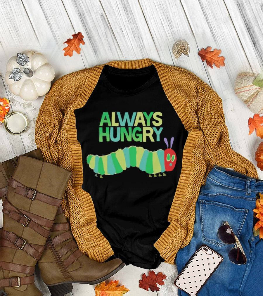 Always Hungry Caterpillar Colorful Striped Insect T-Shirt