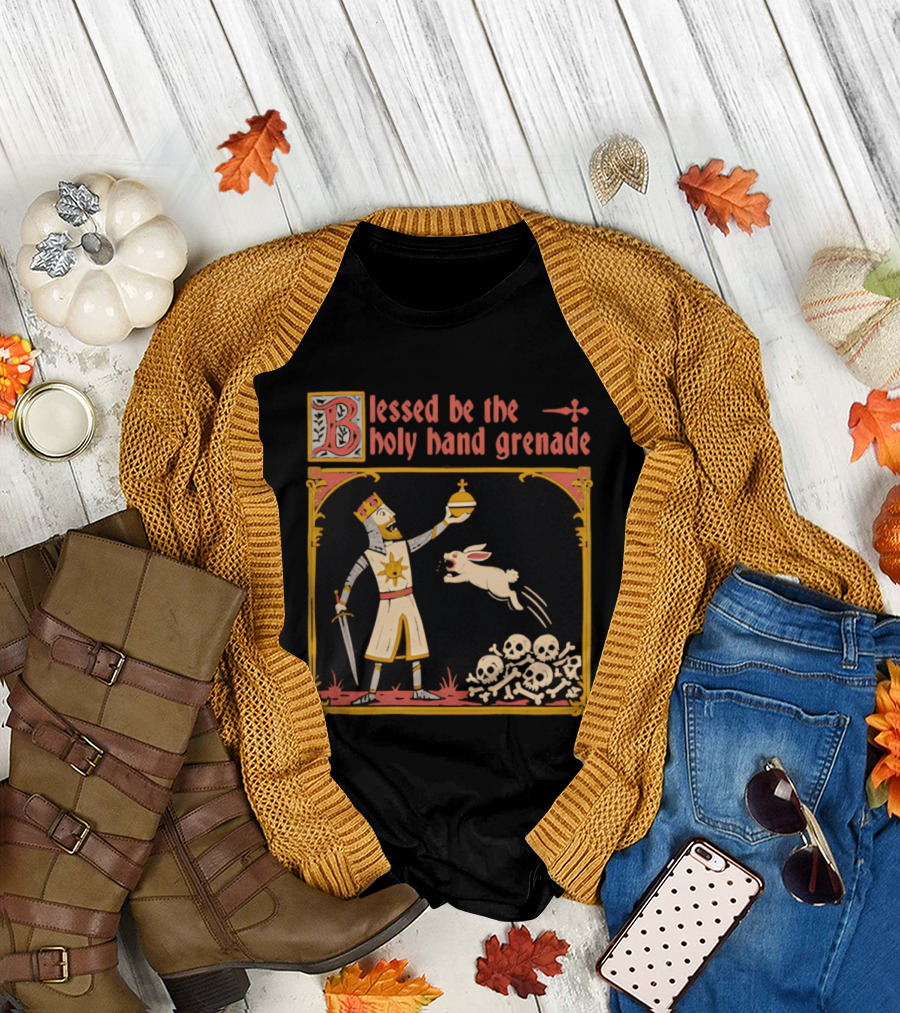 Blessed Be the Holy Hand Grenade Monty Python Knight T-Shirt
