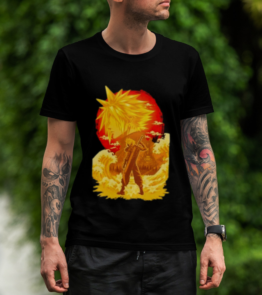 Cloud Strife Final Fantasy VII Shinra Ukiyo E Wave T-Shirt