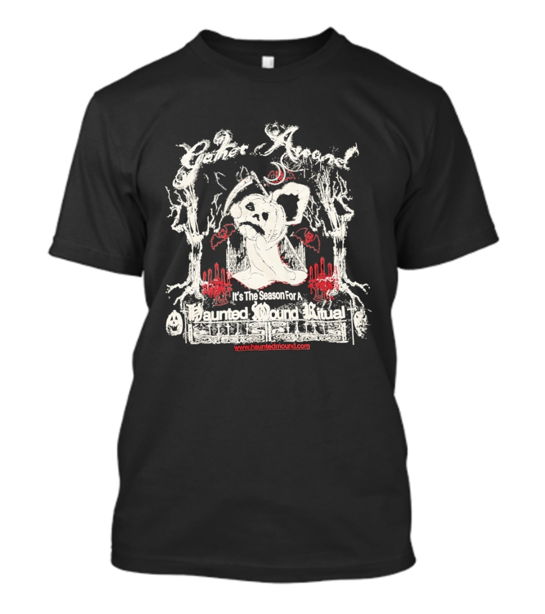 Haunted Mound Gather Around It's The Season For A Ritual Www.hauntedmound.com T-Shirt